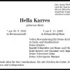 Klein Hella 1928-2009 Todesanzeige